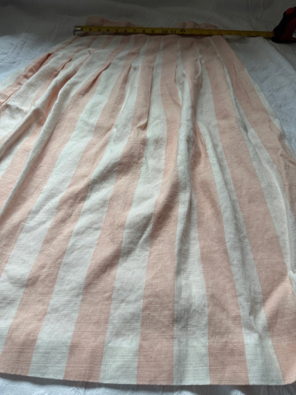 Striped Pink and Cream A-Line Women's Skirt - Picture 2 of 9